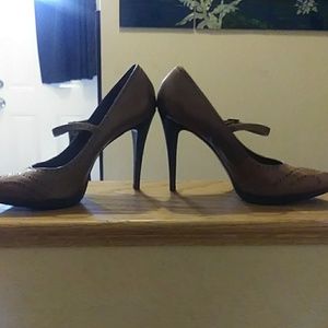 Bcb girls brown strap heels 4 1/2 heel